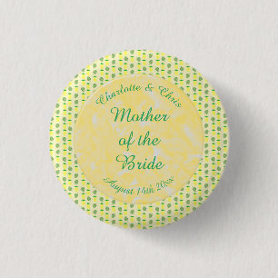 Tropical Summer Wedding Pineapple and Palm Leaves 3 Cm Round Badge