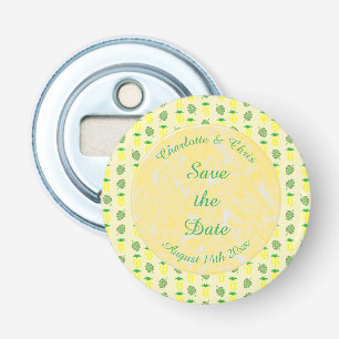Tropical Summer Wedding Pineapple and Palm Leaves Bottle Opener