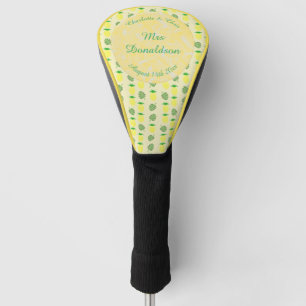 Tropical Summer Wedding Pineapple and Palm Leaves Golf Head Cover