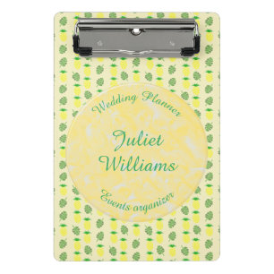 Tropical Summer Wedding Pineapple and Palm Leaves Mini Clipboard