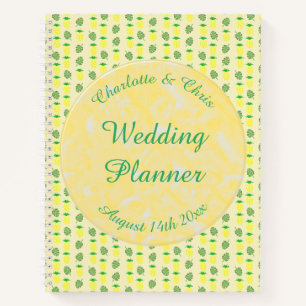 Tropical Summer Wedding Pineapple and Palm Leaves Notebook