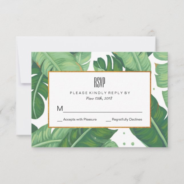 Tropical Summer Wedding RSVP Card (Front)