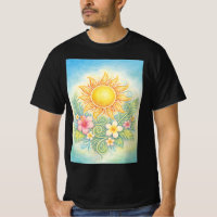 Tropical Sun with Pink Hibiscus and Plumeria