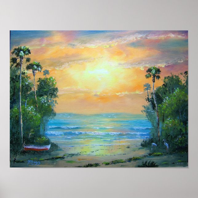 Tropical Sunny Beach Canvas Print by Mazz (Front)