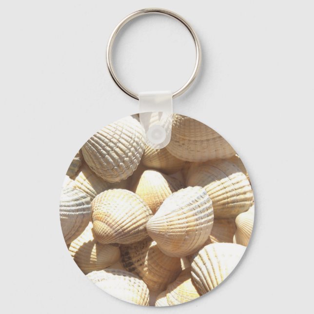 Tropical Sunny Exotic Sea Shells Key Ring (Front)