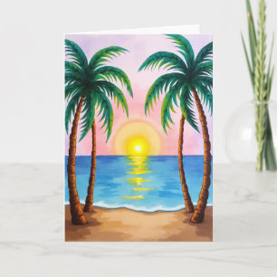 Tropical Sunrise Birthday Card