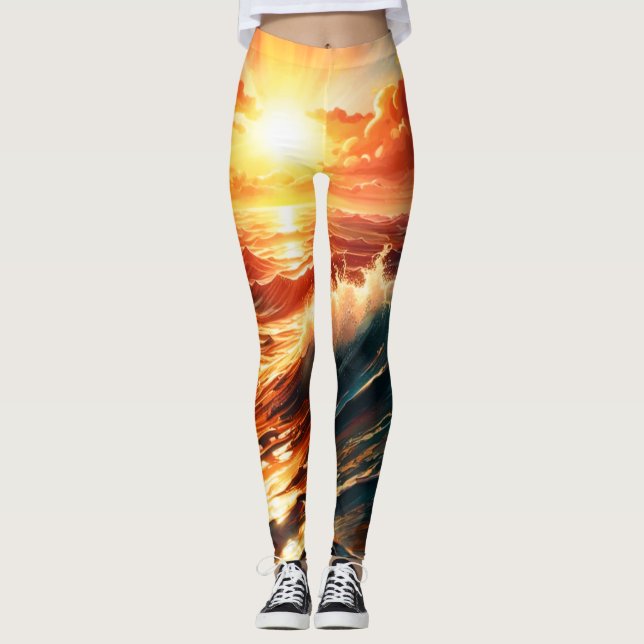 Tropical Sunrise Leggings (Front)