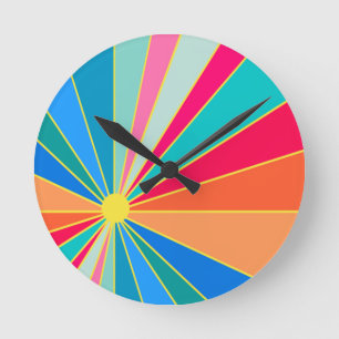 Tropical Sunrise  Round Clock