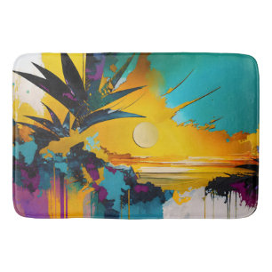 Tropical Sunset – Abstract Coastal Art Bath Mat