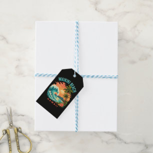 Tropical Sunset at Waikiki Beach Hawaii Gift Tags