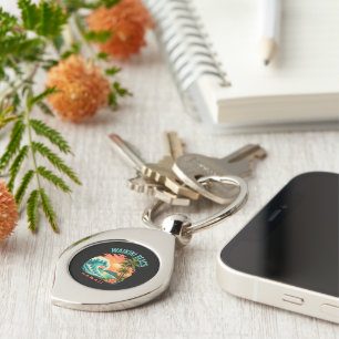 Tropical Sunset at Waikiki Beach Hawaii Key Ring