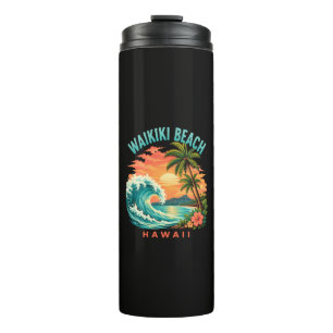 Tropical Sunset at Waikiki Beach Hawaii Thermal Tumbler