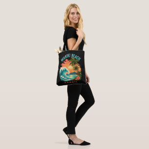 Tropical Sunset at Waikiki Beach Hawaii Tote Bag