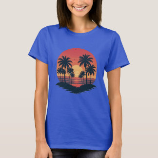 tropical sunset beach design T-Shirt