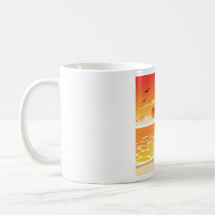 Tropical Sunset Beach Palm Tree Island Coffee Mug