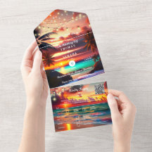 Tropical Sunset Beach QR Code Ocean