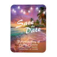 Tropical Sunset Beach QR Code Save The Date