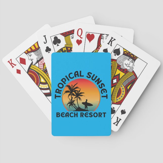 TROPICAL SUNSET BEACH RESORT PLAYING CARDS (Back)