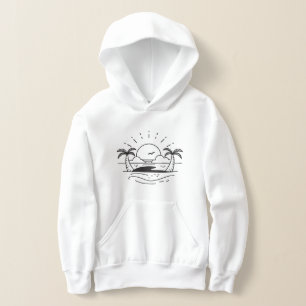 Tropical Sunset Beach Scene - Girls’ Hoodies.