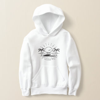 Tropical Sunset Beach Scene - Girls’ Hoodies.