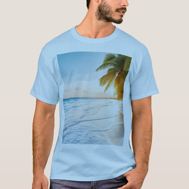 Tropical Sunset Beach T-Shirt (Front)