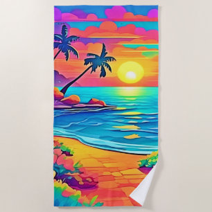Tropical Sunset Beach Towel