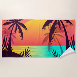 Tropical Sunset Beach Towel