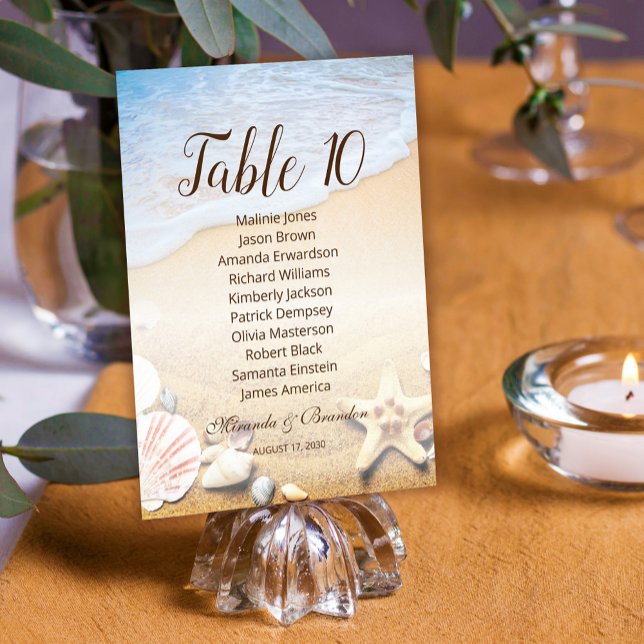 Tropical Sunset Beach Wedding Seating Chart Card (Creator Uploaded)