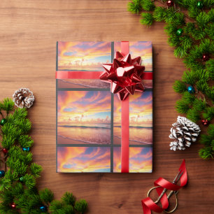 Tropical Sunset Beach Wrapping Paper
