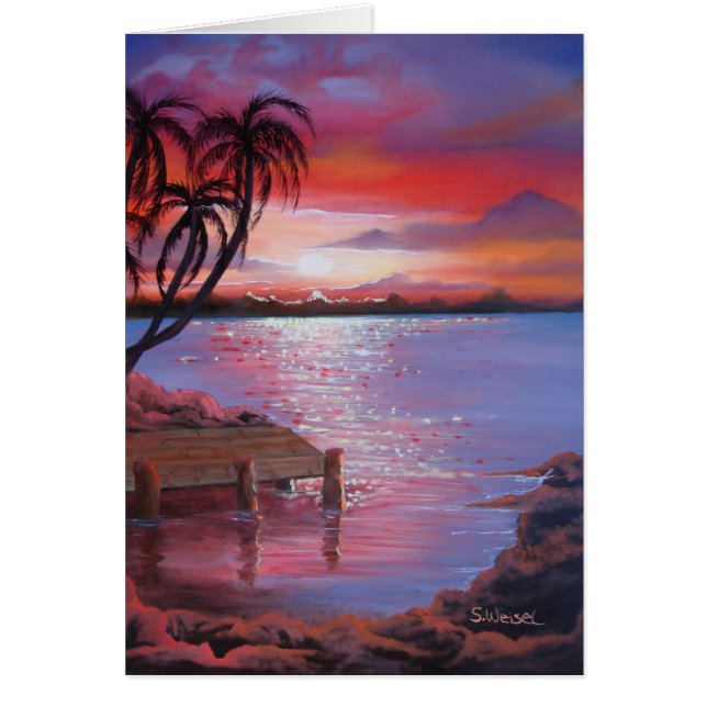 Tropical Sunset - Blank Card (Front)