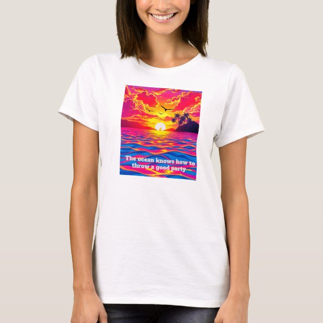 Tropical Sunset Bliss  T-Shirt (Front)