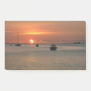 Tropical Sunset Boats Caribbean Ocean Post-it Notes