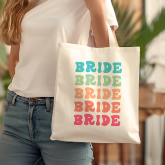 Tropical Sunset Bride Gradient Elegant Groovy Tote Bag