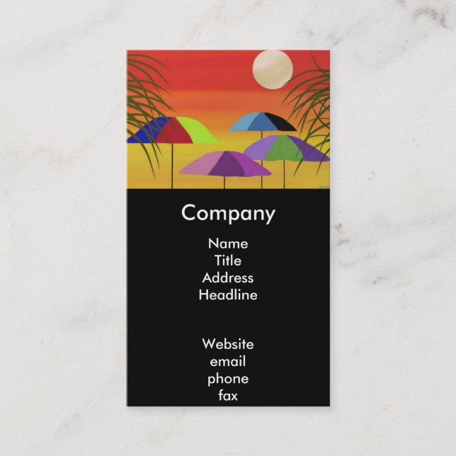 Tropical Sunset Business Cards (Front)