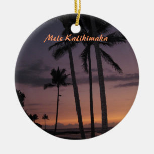 Tropical Sunset Christmas Ceramic Tree Decoration