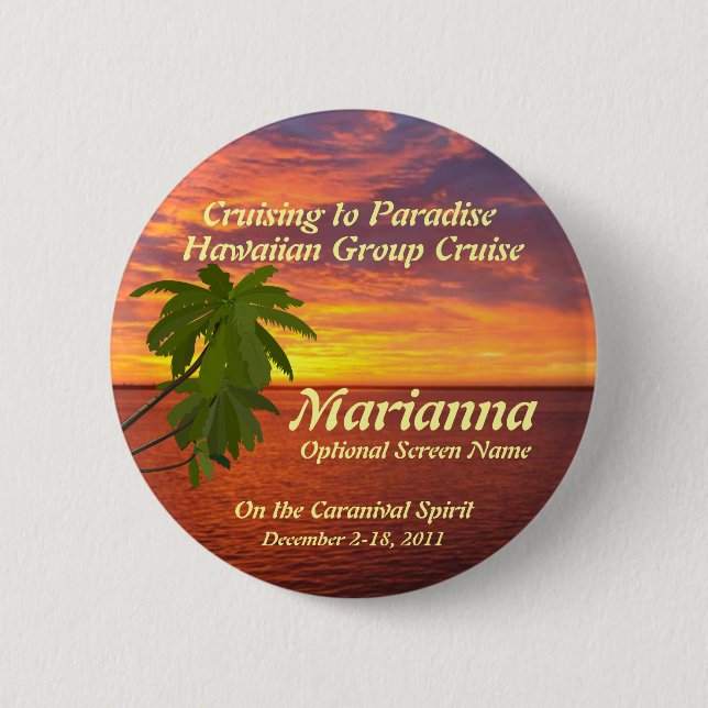 Tropical Sunset Cruise Name Badge (Front)
