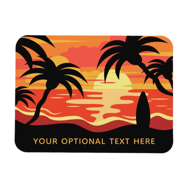 Tropical Sunset custom text magnet (Horizontal)