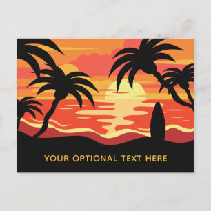 Tropical Sunset custom text postcard
