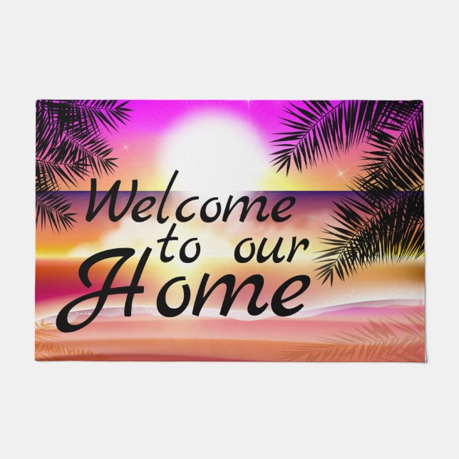 Tropical Sunset Doormat (Front)