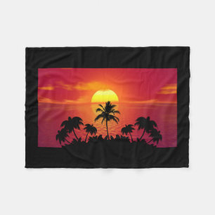 Tropical Sunset Fleece Blanket