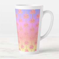 Tropical Sunset Island Girl Pink Palm Tree 