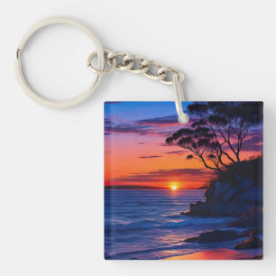Tropical Sunset Key Ring