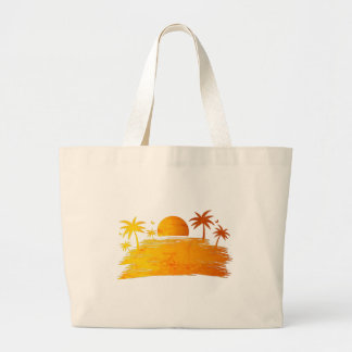 Tropical Sunset Large Tote Bag