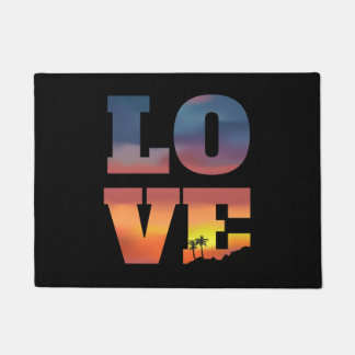 Tropical Sunset Love Doormat