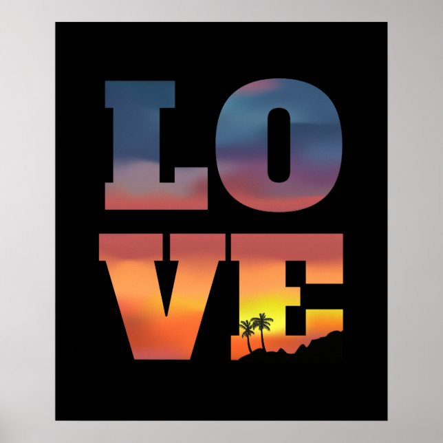 Tropical Sunset Love Poster (Front)