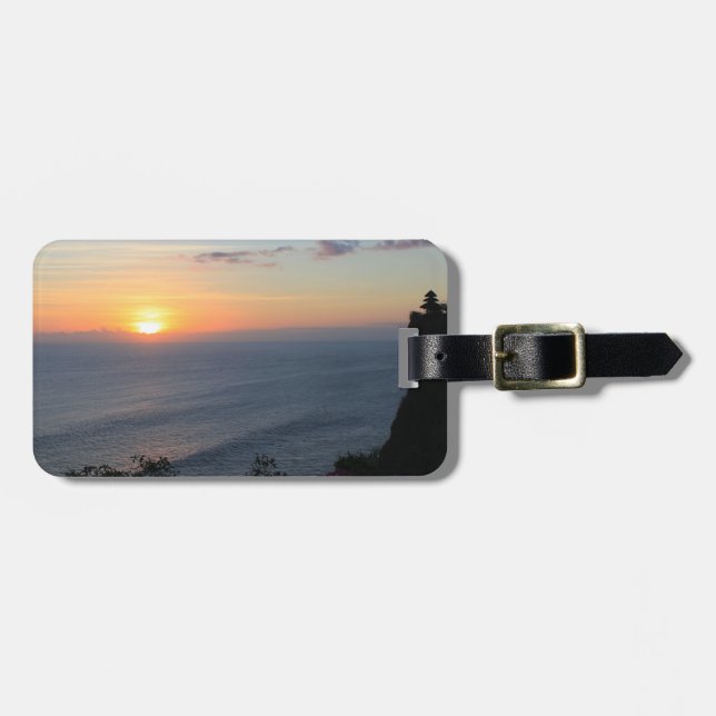 Tropical sunset luggage tag (Front Horizontal)