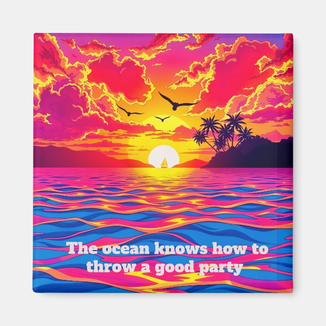 Tropical Sunset  Magnet (Front)