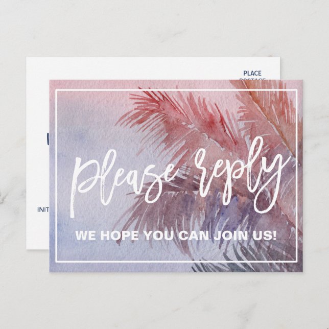 Tropical Sunset Menu Choice RSVP (Front/Back)