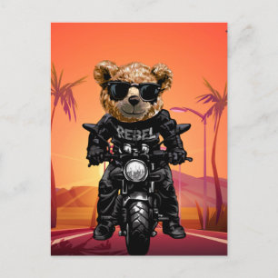 Tropical Sunset Motorcycle Ride   Postcard