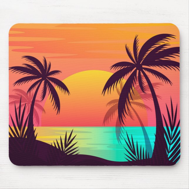 Tropical Sunset Mouse Pad (Front)